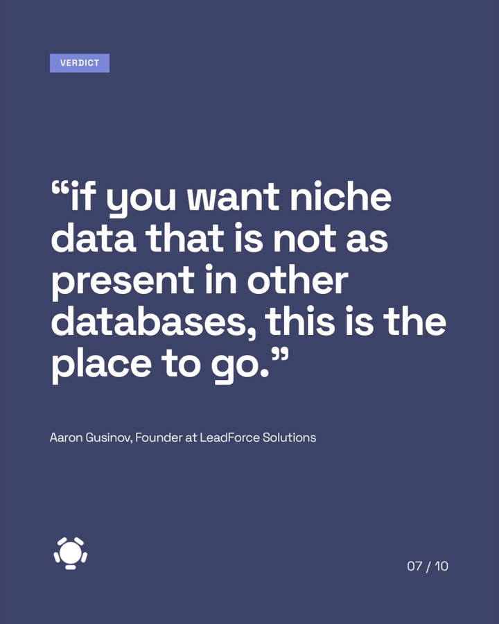 Verdict: "if you want niche data that is not as present in other databases, this is the place to go." — Aaron Gusinov